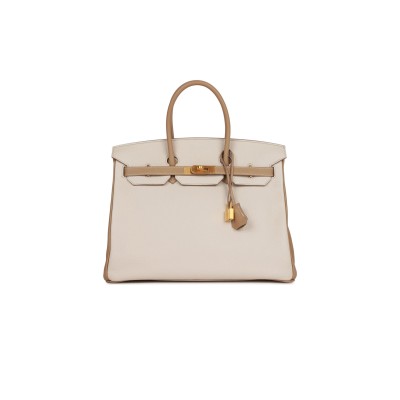 HERMES BIRKIN 35 CLEMENCE BRUSHED GOLD HARDWARE (35*25*18cm)